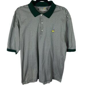 Vintage Masters Augusta National Golf Striped Polo Shirt Men XL Green Logo